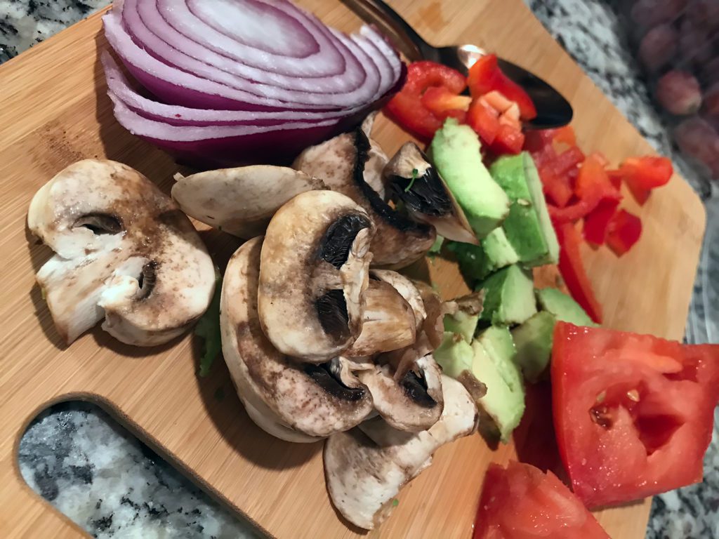 The Kitchen Rebuild Chop Board with Veggies